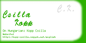 csilla kopp business card